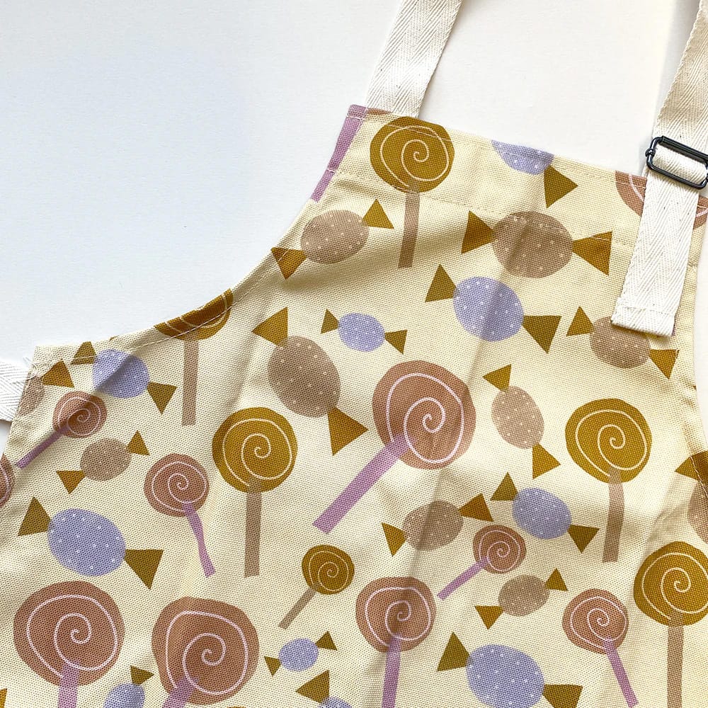 kids apron with sweets print