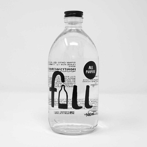 glass bottle of all purpose fill co cleaner