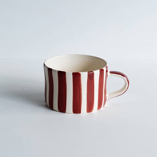 red chunky stripe mug