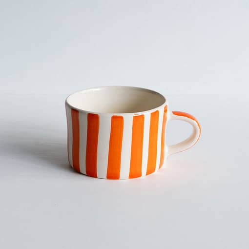 orange chunky stripe mug