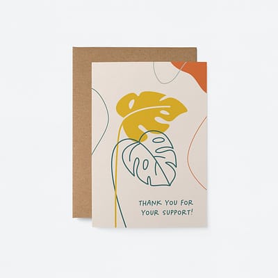 thank you for your support card