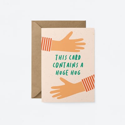 this card contains a hug