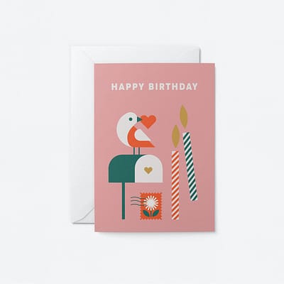 pink happy birthday card